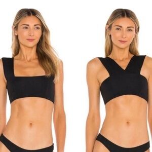 NWT L*Space Reversible Parker Bikini Top in Black | Revolve Bikini